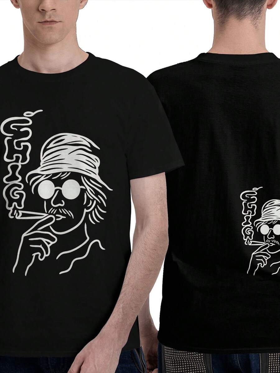 Summer Men's T Shirt Casual Round Neck Loose Tops Fashion Color Contrast Print T Shirt For Men Funny 3D Tee Street  Clothes