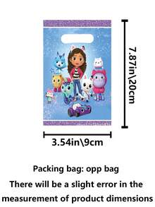 Gabby's Dollhouse 10/20/30 szt. torebek na prezenty z motywem domku dla lalek Gabby na przyjęcie urodzinowe, torebki z uchwytami, torebki z nadrukami kreskówkowymi, cukierki albo psikus, wstążki ozdobne do wymiany prezentów na świąteczne przyjęcia, Dzień Dziecka, Halloween, Święto Dziękczynienia, Boże Narodzenie, Nowy Rok, wesele, torebki do pakowania prezentów urodzinowych