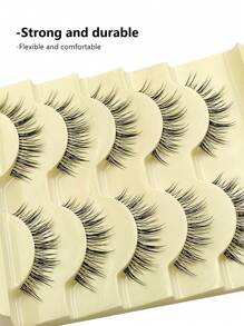 Asiteo Asiteo 5 Paar natürliche Anime Kunstwimpern mit transparentem Band, perfekt für Anfänger und Make-up-Künstler, ideal für den täglichen Comic-Augen-Look, Manga-Augen-Make-up-Wimpernstreifen, Wimpern, Kunstwimpern
