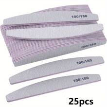 5Pcs/10Pcs Grey Nail Art File Half Moon Buffer Block Double Sided Manicure Files Sticks Nail Salon Tools