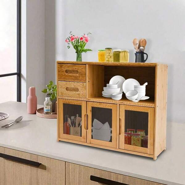Futchoy Kitchen Storage Cabinet Sideboard Buffet Cupboard Pantry Sideboard