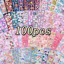 Bộ nhãn dán hoạt hình dễ thương, nhiều loại nhãn dán giấy trang trí thích hợp cho sổ lưu niệm, nhật ký, đồ thủ công DIY, văn phòng phẩm, đồ dùng học tập cho năm học mới - Nhiều màu - Xem 6