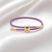 1 Stück H-förmige Schnallen Hartschnur Armband, einfach & modisch verstellbar für Frauen Alltags-Tragen als Geschenk, verstellbares Edelstahl Drahtseil Armband, 3D hartgoldplattierte Edelstahl Armbänder, Armbänder für Frauen, Ketten für Männer, 67 Hamilton Metall Armreifen für Frauen - 1 Stück geflochtenes Armband - Übersicht 21