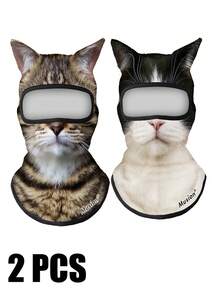 Musion 1/2/3pcs 3D Cat Ski Balaclava Sheisty Face Mask With Ears - Multicolor - View 19