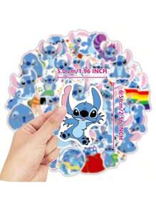 50/100PCS Optional Disney Officially Licensed Stitch Cute Cartoon Style Lilo & Stitch Sticker Decoration DIY Sticking Notebook Mobile Phone Case Gift Wrapping Party Decoration Cute And Childlike PVC Material Cartoon Patterns Various Styles Children's Handicraft Festival Decorative Gifts Christmas Halloween