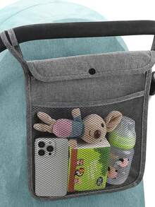 Baby Stroller Bag Hanging Net Big Bags Portable Baby Umbrella Storage Bag Pocket Cup Holder Organizer Universal Useful Accessory Double Layer Baby Stroller Hanging Bag Net Bag Baby Umbrella Bag Universal Baby Stroller Storage Bag Baby Bottle Water Cup Bag - Multicolor - View 13