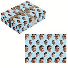 Papier cadeau personnalisé avec photo de visage amusante, papier cadeau avec votre photo personnalisée, en plusieurs couleurs, pour anniversaire, papier cadeau personnalisé (22,04 pouces * 10,62 pouces) - Multicolore - Voir 10
