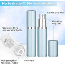 Refillable Perfume Atomizer Travel Bottle 5ml Leakproof Luxury Travel Perfume Refillable Bottle, Portable Fragrance Atomiser(Light Blue)