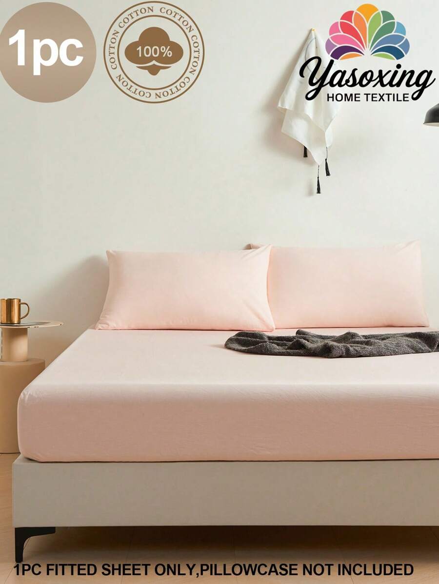 1 pieza Sábana ajustada de color rosa claro sólido, protector de colchón, funda de colchón para cama, sábana, suave y transpirable, para cama de todos los tamaños - Sábana de cama con bolsillo profundo de hasta 11.8 pulgadas para cama individual, doble, king, queen. Ropa de cama para dormitorio, vuelta al colegio