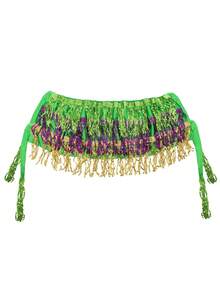 Women's Mardi Gras Costume Tops Sleeveless Strapless Sequin Bandeau Tops Party Shirts - 綠色 - 查看 6