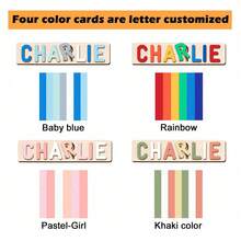 [Custom Puzzle] 1pc Personalized Name Puzzle, Wooden Name Puzzle With Animal Elements, Suitable As Christening, Birthday, Christmas, New Year Gift For Babies, Great 1st Birthday Present For Boys And Girls, Only Supports English Letters,Name Blocks,Custom Toy,Personalised Girls - Multicolor - View 8