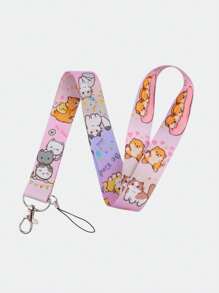 1条可爱猫咪手机挂绳，卡通黑白猫长丝带挂绳配件，无毛猫钥匙扣卡套挂绳，汽车配件包饰，学院哥特风Y2K包包配件挂绳，带证件夹，汽车配件包饰，圣诞礼物，送给老师、朋友、姐妹的礼物创意