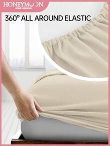 1pc Ultra Soft Solid Color Fitted Sheet, Lightweight As Cloud, 9.84 Inch/25cm Deep Pocket, Fits All Size Beds - Twin, Full, Queen, King, Essential For Home And Dorm