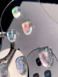 日式美甲展示板，甲片架，亚克力美甲样品展示架，花卉、圆形、云朵图案，适用于指甲油、凝胶指甲油色卡展示，美甲沙龙展示工具 - 彩色 - 查看 3