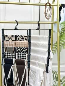 1pc Multi-Functional Portable Storage Clothes Hanger - Versatile Ladder Hanging Pants Organizer For Efficient Space-Saving, Ideal For Dress Pants, Jeans, Skirts, And More - Stainless Steel Clip Design For Non-Marking Storage - Perfect For Spring And Summer Wardrobe Refresh, Embrace Minimalist Style, Enhance Your Closet Organization For Upcoming Holidays Like Valentine's Day, Mother's Day, New Year, And Valentine's Day - Easy Assembly For Quick Setup And Use, Maximize Your Storage Solutions With This Essential Closet Accessory!