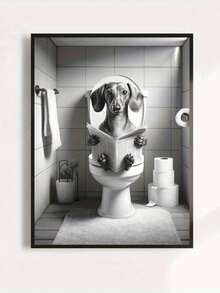 [幽默腊肠犬艺术] 幽默腊肠犬 1 件无框帆布墙画 | 无需电力的悬挂帆布画，通用节日装饰，家居和宿舍墙壁装饰 - 多款可選擇 - 查看 11