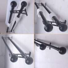 Double Curtain Rod Brackets,Set Of 4 Alloy Hang Curtain Brackets 2 Rod Hole Hooks For Drapery Window Hardware Rod Holders,Fit For 4/5" To 1" Curtain Rods (4 Pcs Double Hole Holder, Black) - 4 PCS - 查看 6