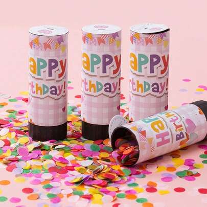 1/2pcs-Party Supplies Colorful Confetti Paper Poppers Confetti Cannon For Graduation Wedding Birthday Baby Shower Christmas New Year's Bridal Anniversary Carnival Fun Party Favors Supplies
