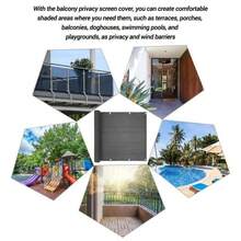 5M Privacy Garden Fence Panel Cover Balcony UV Protection Shade Screen Patio - Black - View 7
