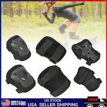 6Pcs Adults Skating Protective Gear Knee Pads And Elbow Pads Wrist Adjustable - as pic - View 4