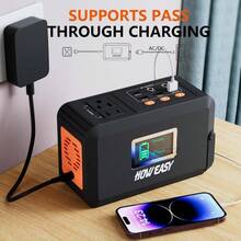 Portable Power Station 88Wh Solar Generator Lithium Battery Power With 110V AC 150W Peak Socket DC USB LED Light For Outdoor Camping Trip Hunting Emergencyaa