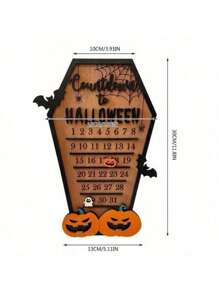 Calendrier de l'Avent d'Halloween en bois, compte à rebours jusqu'à Noël. Décoration d'horreur, ornements fantômes, décoration de maison et de fête