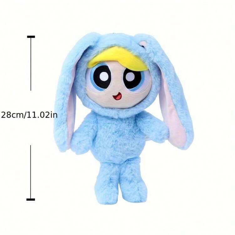 THE POWERPUFF GIRLS 28cm 兔子造型可愛絨毛填充玩偶娃娃 柔軟可愛 女孩聖誕生日節日禮物 房間裝飾 - 彩色 - 查看 10
