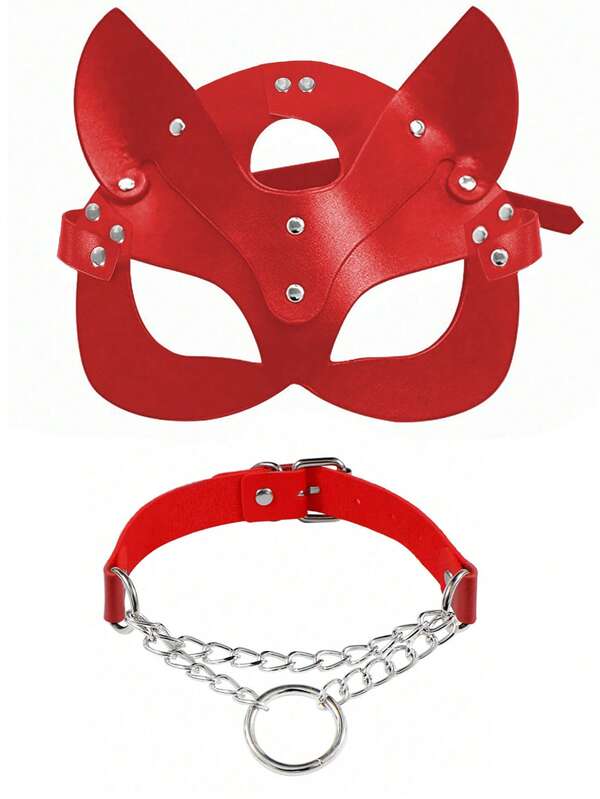 2PCS/1PC Women's Cat Face Mask Sexy And Playful Set Adjustable Daily Halloween Christmas Party Accessories