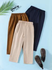 3 件套男童休闲松紧腰梭织裤，带真口袋，适合春秋季户外穿着 - 彩色 - 查看 7