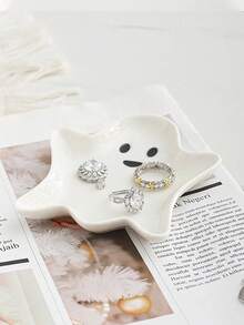 Kreatywny, nowoczesny design, ceramiczna taca do przechowywania biżuterii, uroczy ceramiczny element dekoracyjny do biżuterii dla kobiet, organizer do przechowywania, niezbędne w podróży, powrót do szkoły, przechowywanie w akademiku, jesienna dekoracja