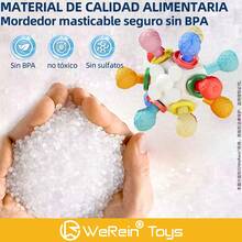 WeRein Bola de agarrar Manhattan para bebê, Bola de dedo Manhattan, Bola de mordedor, Bola de atividade dos cinco sentidos, Bola atômica, Brinquedo para bebê, Gel para dentição para bebê, Exercício interessante de pressão e preensão, Pode mastigar gel para dentição, Brinquedo chocalho de mão para bebê, Bola de borracha macia, Brinquedo de mordedor giratório Atom, Presente para recém-nascido, Presente de Natal. (Cor aleatória) - Multicolorido - Ver 7