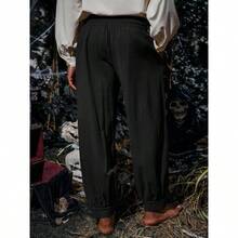 Mens Medieval Pirate Pants Renaissance Viking Knicker Colonial Halloween Cotton Gothic Costume Trousers - 白色 - 查看 3