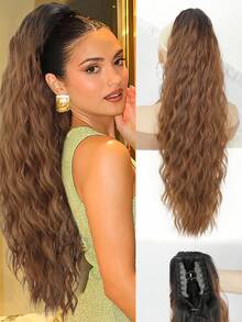 Ponytail Extension, Claw Clip Ponytail Extension For Women Long Wavy Pony Tails Hair Extensions Fluffy Natural Looking Synthetic 30 Inch Clip In Ponytail Hairpiece For Daily Use - Multicolor - View 13
