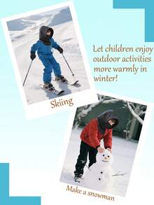 1pc 3-8Y/8-12Y Black, Grey, Burgundy Children Winter Balaclava Ski Mask Warm Adjustable Hat With Thermal Lined, Suitable For Boys And Girls - 1PC - View 6