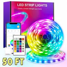 24 KEY Led Lights 50/100ft For Bedroom Color Changing Luces Led Para Decoracion Rgb DIY Color Option With Power Supply And 24/44 Keys Remote Control
