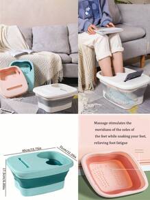 1件一体式折叠盆、折叠桶、护腕、洗脸盆、脚盆、洗手盆、折叠足部按摩桶，易于清洁，轻巧可伸缩，轻松舒适，适用于家庭、宿舍和户外露营旅行。
