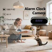 2-In-1 Miniature Camera, Mini Wireless Alarm Clock Camera, 120° 1080P HD Miniature Camera, Loop Recording, Supports Remote Motion Detection And Night Vision Functions As Well As Remote Monitoring. (Equipped With A 32 GB Or 16 GB Memory Card) - Video Recorder + 32 Memory Cards - View 11