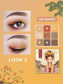 CATKIN 9-Color Eyeshadow Palette - Sunset, Matte And Shimmer Eyeshadows With High Color Payoff - C09 Sunset - View 11