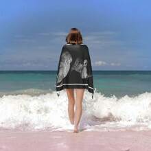 Ronnie Radke Themed Microfiber Beach Towel - Black & White Tattoo Portrait Design, Lightweight & Quick-Dry Swimming, Gym, Yoga, Travel - Modern Bath & Beach Accessory, Bold Pattern, Durable Material, Yoga Practitioners