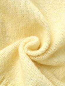 Damen Weiche, süße Strickbluse, Layering Pullover für den Herbst - Gelb - Übersicht 4