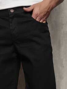 Liza Men's Denim Shorts With Lycra - 黑色的 - 查看 3
