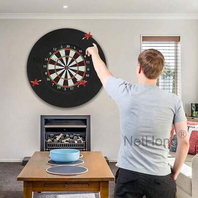 NetHong Dartboard Surround Wall Protector, Dart Board Wall Protector, High Density Self-Healing EVA Foam Dart Backboards, Easy To Install Darts Mats For Dart Games