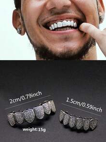 Diamond Grillz, Unisex, Răng giả mạ bạc và vàng phong cách Hip Hop, Phù hợp cho cả răng trên và răng dưới, Răng giả hóa trang cho rapper, Thích hợp cho dạ hội hóa trang, nhập vai, biểu diễn sân khấu, lễ hội hóa trang, hòa nhạc, chương trình rap, lễ hội, giải trí quán bar, hội chợ vui chơi - Nhiều màu - Xem 9