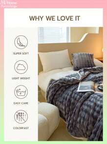 1 件深灰色泡泡绒边超柔软毛毯，适合男孩、女孩、学生宿舍、传统法兰绒、珊瑚绒沙发、办公室、卧室、旅行和露营、四季法兰绒盖毯、返校床上用品