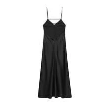 DEEKA New Sexy V-Neck Satin Backless Slip Dress, Elegant Party/Event Lingerie-Style Holiday Gown