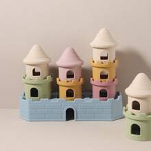 8pcs/Set Baby Silicone Stacking Castle Toys, Children's Intellectual Building Chewable Stacking Toys