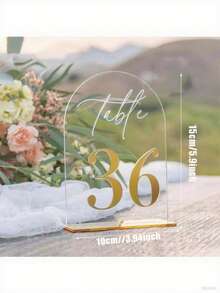 OUTANA 1个亚克力婚礼桌号牌（数字1-40），可单独使用或组合使用，适用于座位指示或预订标记。适用于酒店用品、聚会、毕业季、婚礼场地装饰、周年纪念、新娘送礼会、订婚派对、婚礼细节和生日庆祝活动。（尺寸：5.9 x 3.94英寸） - 彩色 - 查看 30