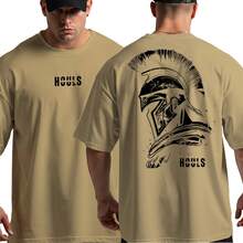 Spartan Oversized T-Shirt For Bodybuilder Gym Workout - Beige - View 2