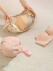 1pc Round Underwear Storage Bag, Lightweight And Easy To Carry, Ideal For Organising Bras And Underwear When Travelling. Convenient For Sorting And Storing, Can Be Carried By Hand Or Hung Up, One For Each Family Member, A Must-Have For Home And Travel. - Multicolor - View 4