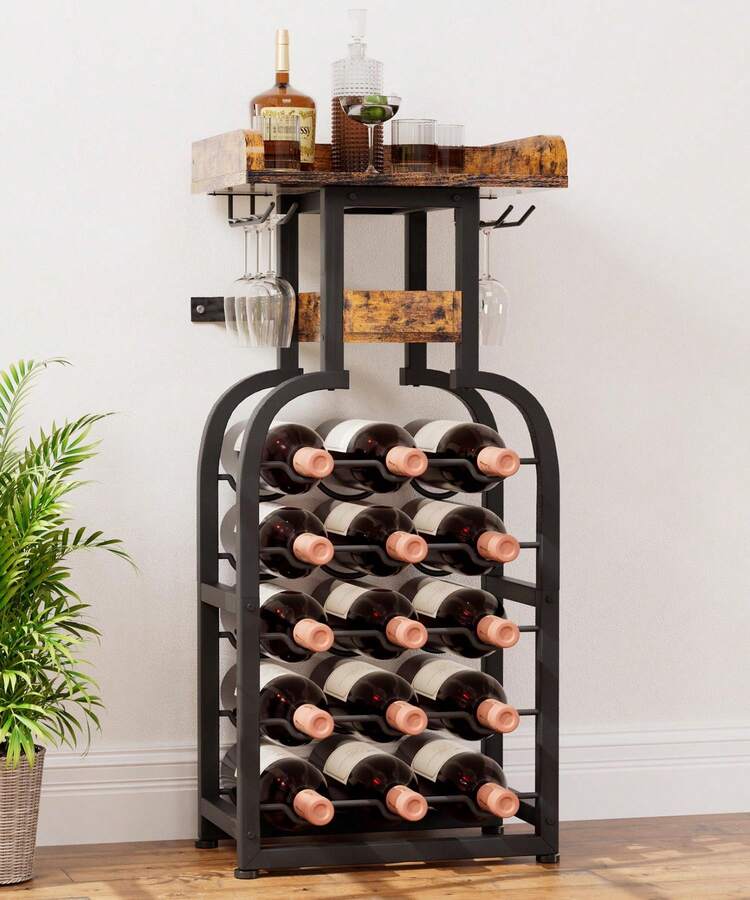 Yorbay Wine Rack Table - Siyah - Görünüm 8
